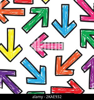 motif transparent de flèches de couleur avec illustration vectorielle de style dessiné à la main Illustration de Vecteur
