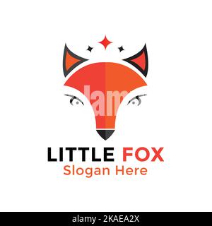 Illustration vectorielle d'un logo minimaliste en forme de tête de renard rouge de style polygonal Illustration de Vecteur