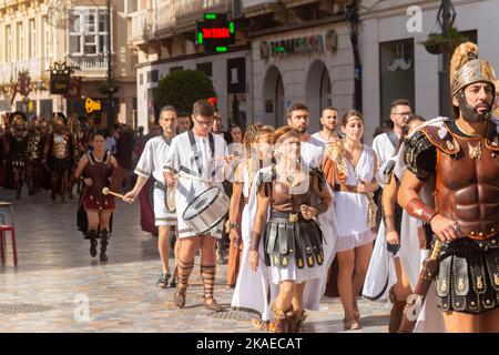 CARTAGENA, ESPAGNE - 23 SEPTEMBRE 2022 les fêtes historiques des Carthaginois et des Romains, célébrées dans la ville espagnole de Cartagena depuis 1990 à commémorer Banque D'Images