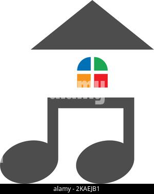 Illustration vectorielle d'un logo Music House Illustration de Vecteur