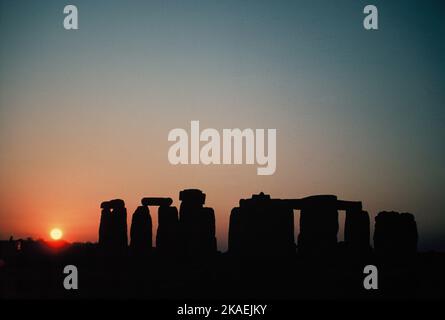 Royaume-Uni. Angleterre. Wiltshire. Stonehenge. Coucher de soleil. Banque D'Images