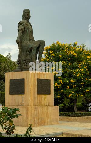 Statue de Christipher Columbus à la Rabida près de Huelva en Andalousie Banque D'Images