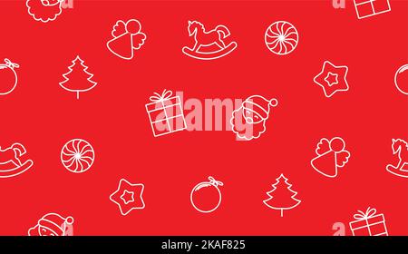 Illustration d'icônes vectorielles de noël avec motif sans couture Illustration de Vecteur