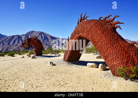 Galleta Meadows Sky Art Sculpture à Borrego Springs, Californie Banque D'Images