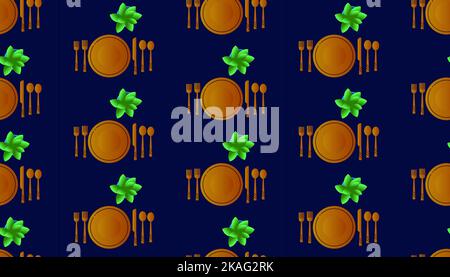 Comment régler correctement la barre de coupe - couteaux, fourches, plaques, illustration vectorielle plate, modèle sans couture Illustration de Vecteur