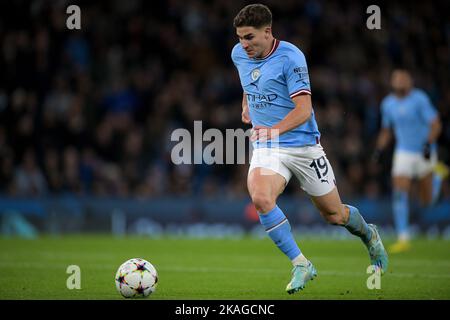 City Stadium, Manchester, Royaume-Uni. 2nd novembre 2022. Champions League football, Manchester City versus Séville: Julian Alvarez de Manchester City crédit: Action plus Sports/Alay Live News Banque D'Images