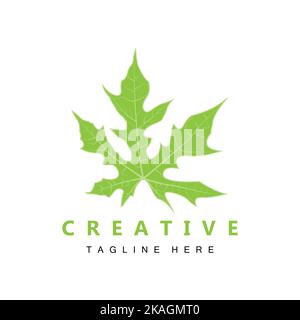 Logo feuille, vecteur plante verte, vecteur arbre, illustration de la marque du produit Illustration de Vecteur