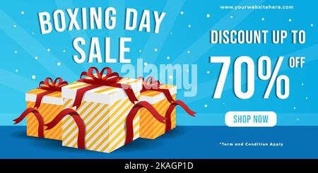 illustration de la bannière horizontale des soldes du lendemain de noël Illustration de Vecteur
