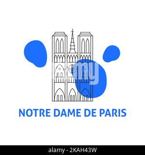 Concept de la ligne notre Dame de Paris Illustration de Vecteur