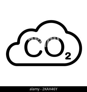 Icône CO2 lignes émissions de dioxyde de carbone Illustration de Vecteur