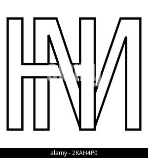 Logo HM mh Icon nft, lettres entrelacées m h Illustration de Vecteur