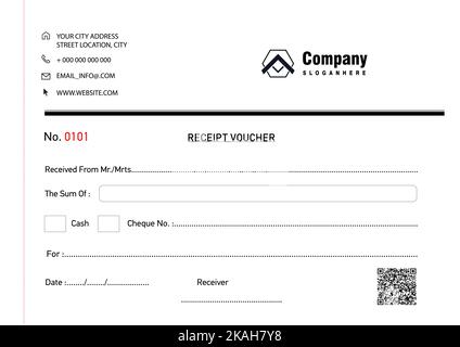 Modèle de vecteur de pièce de reçu, carnet de factures NCR, image de modèle de scénario Banque D'Images