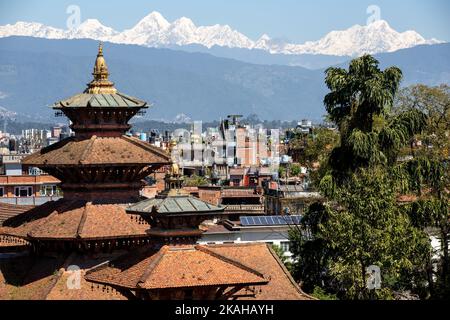 Beau village de Bhujung et Ghale Gau. Banque D'Images