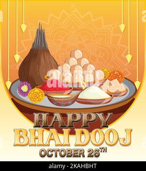Illustration du design de l'affiche Happy Bhai Dooj Illustration de Vecteur