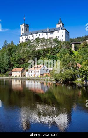 Hrad Rožmberk, Rozmberk nad Vltavou, Jizni Cechy, Ceska republika / château, Rozmberk nad Vltavou, Bohême du Sud, République tchèque Banque D'Images