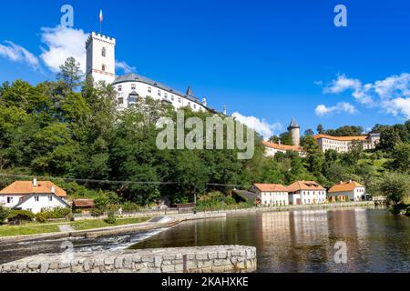 Hrad Rožmberk, Rozmberk nad Vltavou, Jizni Cechy, Ceska republika / château, Rozmberk nad Vltavou, Bohême du Sud, République tchèque Banque D'Images