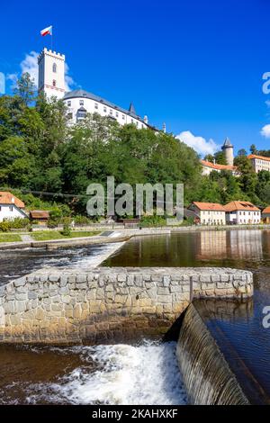 Hrad Rožmberk, Rozmberk nad Vltavou, Jizni Cechy, Ceska republika / château, Rozmberk nad Vltavou, Bohême du Sud, République tchèque Banque D'Images