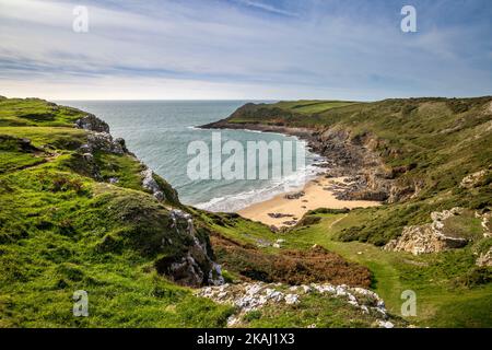 Fall Bay sur la côte Gower près de Roshili, pays de Galles Banque D'Images