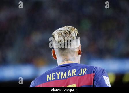 Neymar Jr. Pendant le match entre le FC Barcelone et Valencia CF, correspondant à la semaine 33 de la ligue espagnole Liga BBVA, joué au stade Camp Nou, le 17 avril 2016. (Photo par Urbanandsport/NurPhoto) *** Veuillez utiliser le crédit du champ de crédit *** Banque D'Images