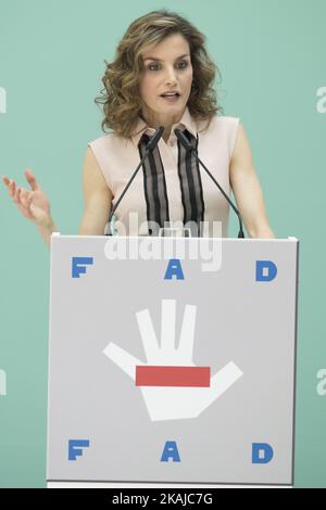 La Reine Letizia espagnole lors de la cérémonie commémorative du 30th anniversaire de la Fondation de l'aide contre la toxicomanie (FAD) à la Real Casa de Correos à Madrid, Espagne, le 22 juin 2016. (Photo par Oscar Gonzalez/NurPhoto) *** Veuillez utiliser le crédit du champ de crédit *** Banque D'Images