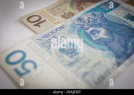 Bydgoszcz, Pologne - 31 juillet 2016. Les pièces de monnaie zloty polonaises sont visibles. (Photo de Jaap Arriens/NurPhoto) *** Veuillez utiliser le crédit du champ de crédit *** Banque D'Images