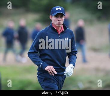 Matthew Fitzpatrick (FRA) pendant les Masters britanniques 2016 soutenu par SkySports Round One au parcours de golf Grove sur 13 octobre 2016 à Watford, Angleterre. (Photo de Kieran Galvin/NurPhoto) *** Veuillez utiliser le crédit du champ de crédit *** Banque D'Images