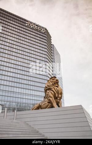 La statue du lion MGM, à l'extérieur du port national MGM, à Washington, D.C., jeudi, 8 décembre 2016 (photo de Cheriss May/NurPhoto) *** Veuillez utiliser le crédit du champ de crédit *** Banque D'Images