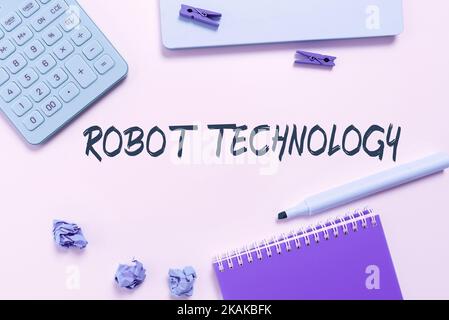 Inspiration montrant Sign robot Technology. Les méthodes de concept Internet que les professionnels de la vente utilisent pour créer des revenus Banque D'Images