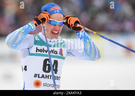 Iivo Niskanen, de Finlande, remporte la finale de la Classique individuelle de cross-country 15km de Men, au Championnat du monde nordique de ski 2017 de FIS à Lahti. Mercredi, 29 février 2017, à Lahti, en Finlande. Photo par Artur Widak *** Veuillez utiliser le crédit du champ de crédit *** Banque D'Images