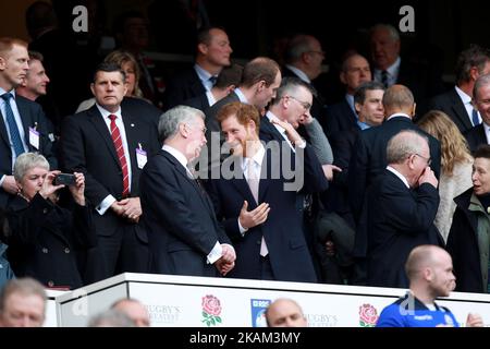 Prince Harry lors du match RBS 6 Nations entre l'Angleterre et l'Écosse au stade de Twickenham le 11th mars 2017 (photo de Kieran Galvin/NurPhoto) *** Veuillez utiliser le crédit du champ de crédit *** Banque D'Images