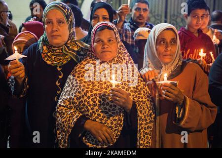 Attentat suicide à l'église Saint-Georges, dans la ville de Tanta, dans le delta du Nil, en Égypte, dimanche, 9 avril 2017. Des bombes ont explosé dans deux églises coptes dans les villes de Tanta et Alexandrie, au nord de l'Égypte, alors que les fidèles célébraient le dimanche des Rameaux, tuant plus de 40 personnes et blessant davantage dans les attaques revendiquées par le groupe de l'État islamique. (Photo par Ibrahim Ezzat/NurPhoto) *** Veuillez utiliser le crédit du champ de crédit *** Banque D'Images