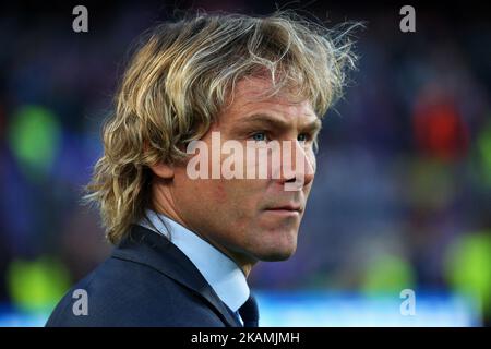 Pavel Nedved lors du match de l'UEFA Champions League entre F.C. Barcelone / Juventus, à Barcelone, sur 19 avril 2017. (Photo par Urbanandsport/NurPhoto) *** Veuillez utiliser le crédit du champ de crédit *** Banque D'Images