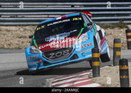 Jean-Baptiste DUBOURG (FRA) en Peugeot 208 de DA Racing en action pendant le RX mondial du Portugal 2017, au circuit international de Montalegre au Portugal sur 22 avril 2017. (Photo de Paulo Oliveira / DPI / NurPhoto) *** Veuillez utiliser le crédit du champ de crédit *** Banque D'Images