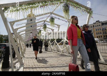 Kiev se prépare à accueillir le concours de chant Eurovision 2017, à Kiev, en Ukraine, sur 27 avril 2017. (Photo par Sergii Kharchenko/NurPhoto) *** Veuillez utiliser le crédit du champ de crédit *** Banque D'Images