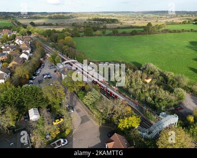 Theydon bois village dans Essex UK drone vue aérienne Banque D'Images