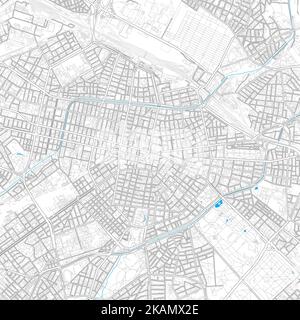 Sofia, Bulgarie carte vectorielle haute résolution avec chemins modifiables. Contours clairs pour les routes principales. Utilisez-le pour n'importe quel arrière-plan imprimé et numérique. Bleu SH Illustration de Vecteur