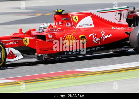 Raikkonen, l'équipe ferrari, pendant la Formule 1 GP d'Espagne 2017 célébrée au circuit Barcelona Catalunuya le 13th mai 2017 à Barcelone, Espagne. (Photo par Urbanandsport/NurPhoto) *** Veuillez utiliser le crédit du champ de crédit *** Banque D'Images