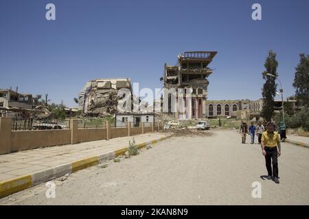 L'université de Mossoul, qui a été à nouveau ouverte pour des classes il y a une semaine, a été détruite par le conflit avec l'EI. Mosul, Iraq, 24 mai 2017 (photo de Noe Falk Nielsen/NurPhoto) *** Veuillez utiliser le crédit du champ de crédit *** Banque D'Images