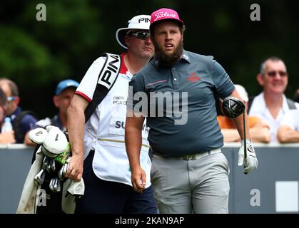 Andrew Johnston de l'Angleterre pendant 1st ronde pour le championnat BMW PGA 2017 sur le parcours ouest à Wentworth on 25 mai 2017 en Virginia Water, Angleterre (photo par Kieran Galvin/NurPhoto) *** Veuillez utiliser le crédit du champ de crédit *** Banque D'Images