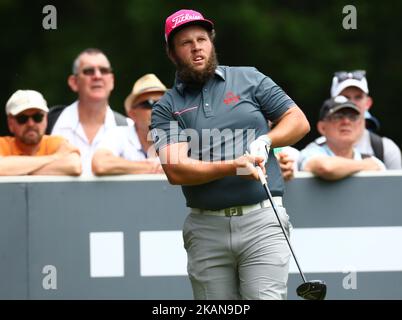 Andrew Johnston de l'Angleterre pendant 1st ronde pour le championnat BMW PGA 2017 sur le parcours ouest à Wentworth on 25 mai 2017 en Virginia Water, Angleterre (photo par Kieran Galvin/NurPhoto) *** Veuillez utiliser le crédit du champ de crédit *** Banque D'Images