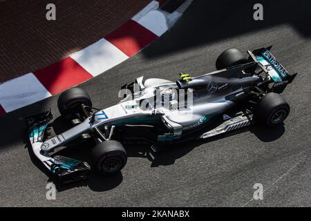 77 BOTTAS Valtteri de Finlande de Mercedes W08 Hybrid EQ Power+ équipe Mercedes GP lors du Grand Prix de Monaco du championnat de Formule 1 de la FIA, à Monaco le 27th de 2017. (Photo de Xavier Bonilla/NurPhoto) *** Veuillez utiliser le crédit du champ de crédit *** Banque D'Images