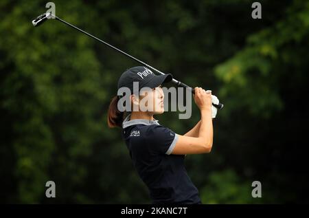 Jennifer Song des États-Unis est en 7th lors de la dernière manche du championnat Volvik de la LPGA au country club de Travis Pointe, Ann Arbor, MI, USA Sunday, 28 mai, 2017. (Photo de Jorge Lemus/NurPhoto) *** Veuillez utiliser le crédit du champ de crédit *** Banque D'Images