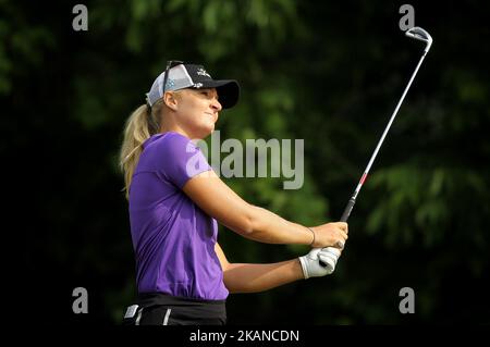 Anna Nordqvist de Suède est en 7th lors de la dernière manche du championnat Volvik de la LPGA au country club de Travis Pointe, Ann Arbor, MI, USA Sunday, 28 mai, 2017. (Photo de Jorge Lemus/NurPhoto) *** Veuillez utiliser le crédit du champ de crédit *** Banque D'Images