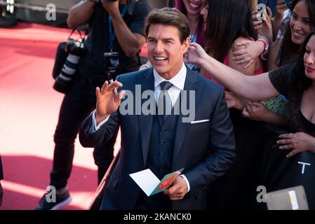 Tom Cruise participe à la première espagnole 'The Mummy' au cinéma 'Callao City Lights' à Madrid le 29 mai 2017 (photo de Gabriel Maseda/NurPhoto) *** Veuillez utiliser le crédit du champ de crédit *** Banque D'Images