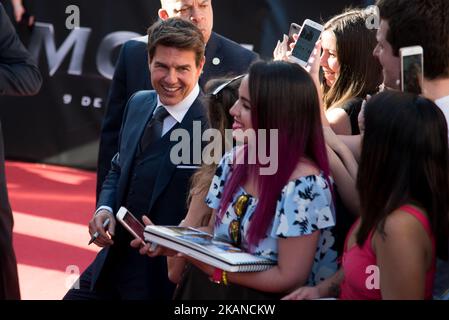 Tom Cruise participe à la première espagnole 'The Mummy' au cinéma 'Callao City Lights' à Madrid le 29 mai 2017 (photo de Gabriel Maseda/NurPhoto) *** Veuillez utiliser le crédit du champ de crédit *** Banque D'Images