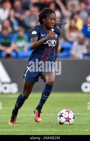 Aminata Diallo de Paris Saint-Germain lors de la finale de l'UEFA Women's Champions League entre Lyon Women et Paris Saint Germain Women au Cardiff City Stadium, Cardiff, pays de Galles, le 1 juin 2017. (Photo de Giuseppe Maffia/NurPhoto) *** Veuillez utiliser le crédit du champ de crédit *** Banque D'Images