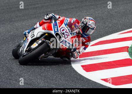 04 Andrea Dovicioso de l'Italie de l'équipe Ducati (Ducati) pendant le Grand Prix de Catalogne de Monter énergie, au circuit de Barcelone-Catalunya sur 9 juin de 2017. (Photo de Xavier Bonilla/NurPhoto) *** Veuillez utiliser le crédit du champ de crédit *** Banque D'Images