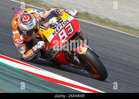 MotoGP - Marc Marquez(Spa), Repsol Honda Team pendant le Grand Prix MotoGP Monster Energy of Catalunya, sur le circuit Barcelone-Catalunya, Barcelone le 10th juin 2017 à Barcelone, Espagne. -- (photo par Urbanandsport/NurPhoto) *** Veuillez utiliser le crédit du champ de crédit *** Banque D'Images