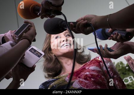 Isabel Preysler assiste à l'inauguration d'un nouveau magasin PORCELANOSA à Madrid. Espagne 14 juin 2017 (photo d'Oscar Gonzalez/NurPhoto) *** Veuillez utiliser le crédit du champ de crédit *** Banque D'Images