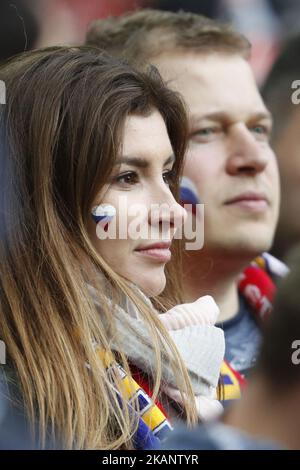 Les supporters de l'équipe nationale russe lors du match Russie 2017 du groupe A - coupe des Confédérations de la FIFA, entre la Russie et le Portugal au stade Spartak de 21 juin 2017 à Moscou, en Russie. (Photo de Mike Kireev/NurPhoto) *** Veuillez utiliser le crédit du champ de crédit *** Banque D'Images